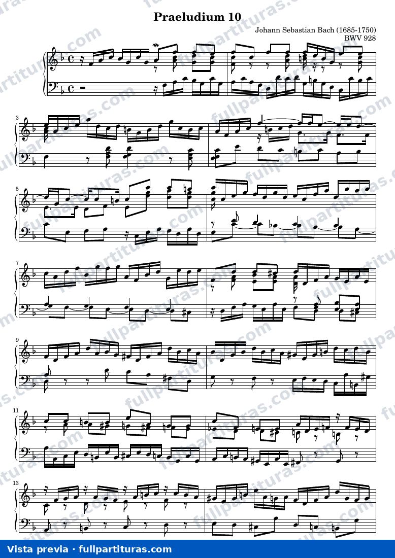 Johann Sebastian Bach - Praeludium 10 — preview