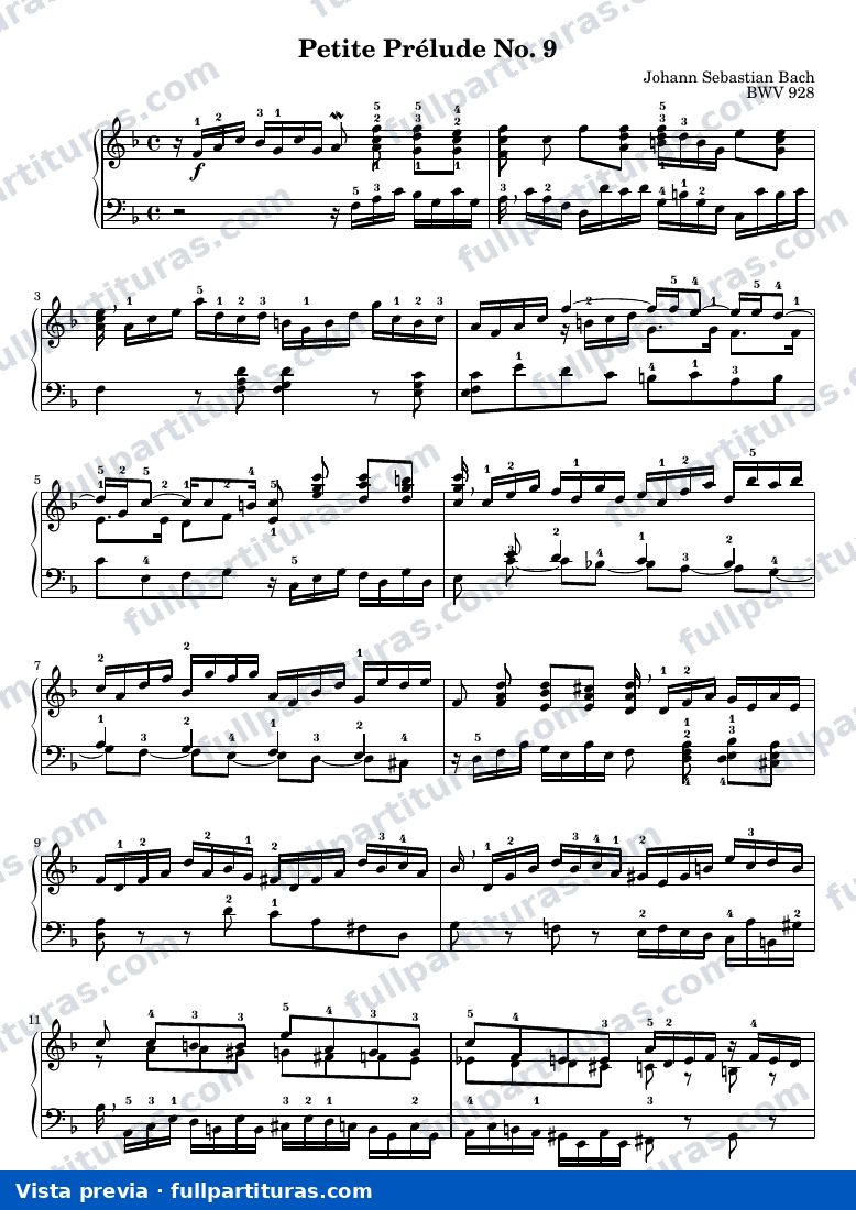 Johann Sebastian Bach - Petite Prélude No. 9 — preview