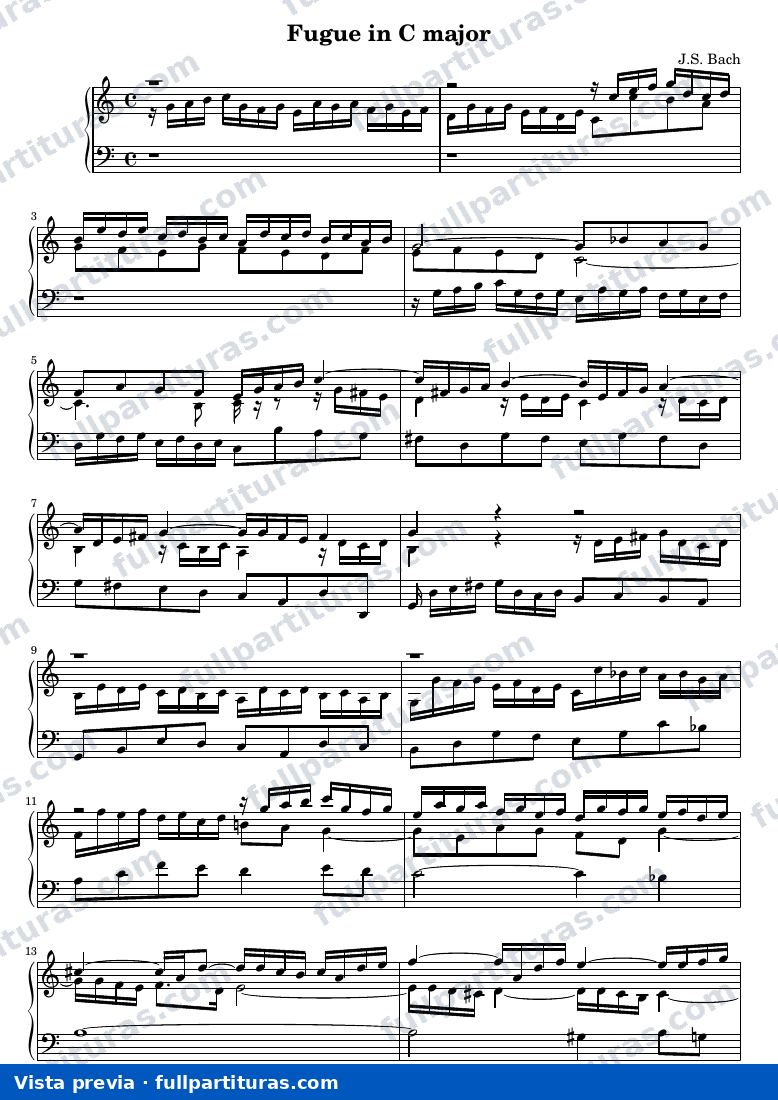 Johann Sebastian Bach - Fugue in C Major — preview