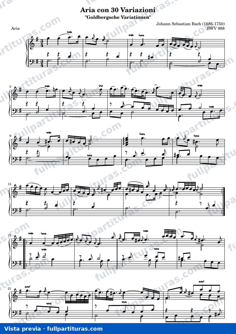 Johann Sebastian Bach - Goldberg Variations - Aria — preview