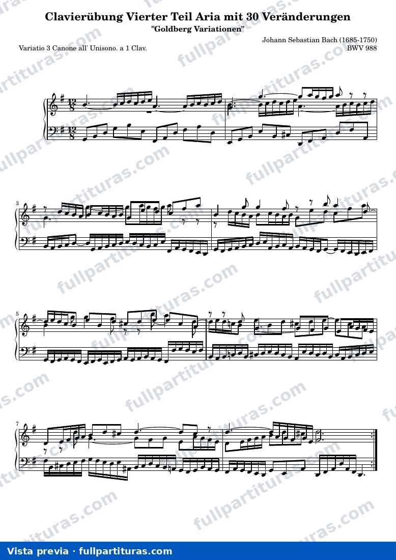 Johann Sebastian Bach - Goldberg Variations, BWV 988 - Variación 3 — preview