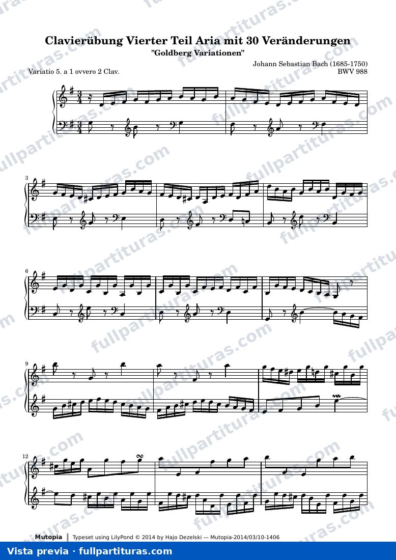 Johann Sebastian Bach - Goldberg Variations, BWV 988 - Variation 5 — preview