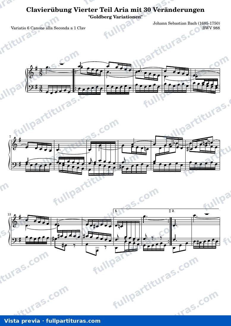 Johann Sebastian Bach - Goldberg Variations BWV 988, Variation 6 — preview