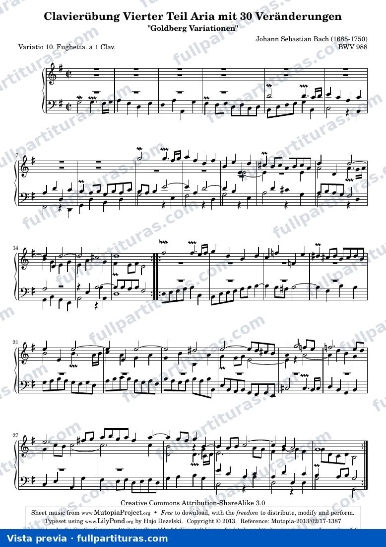 Johann Sebastian Bach - Goldberg Variations BWV 988, Variation 10 — preview
