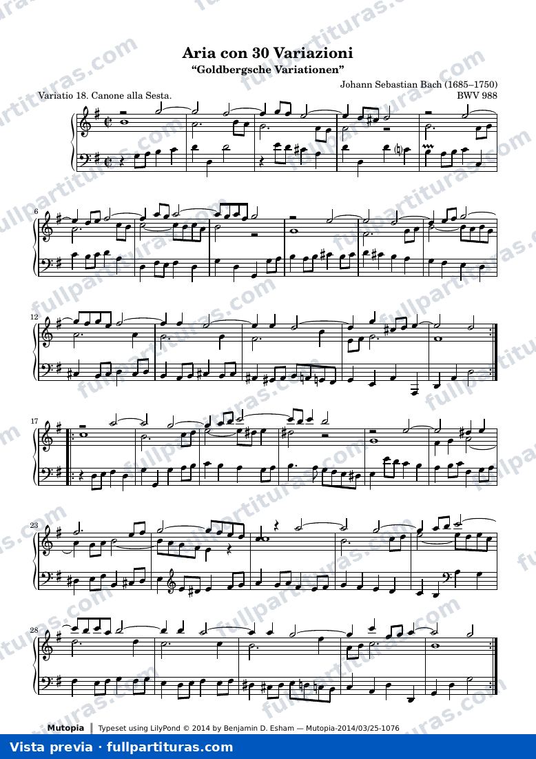 Johann Sebastian Bach - Goldberg Variations, BWV 988: Variation 18 — preview