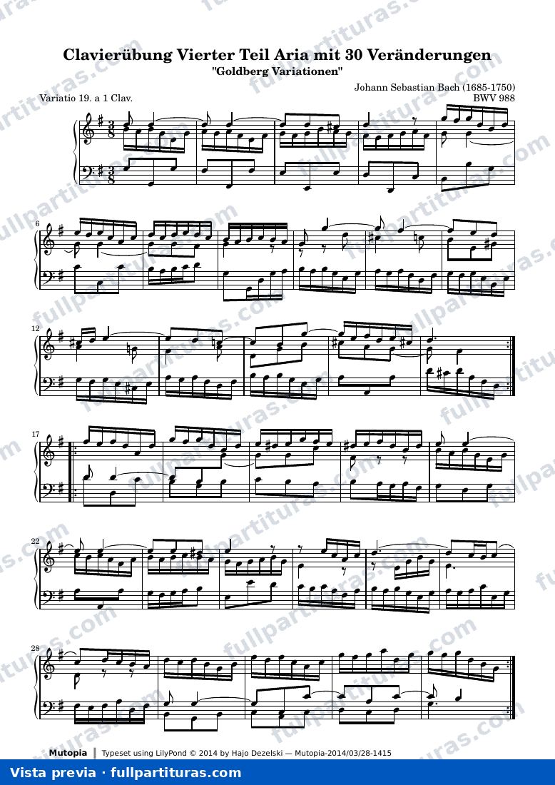 Johann Sebastian Bach - Goldberg Variations, BWV 988 - Variation 19 — preview