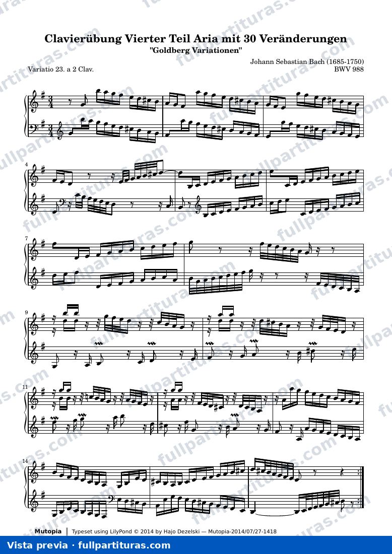 Johann Sebastian Bach - Goldberg Variations BWV 988, Variation 23 — preview