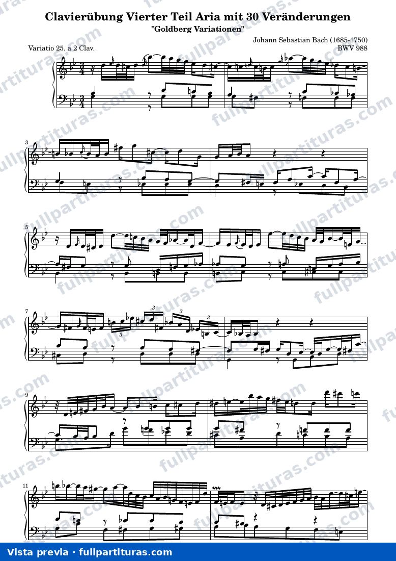 Johann Sebastian Bach - Goldberg Variations BWV 988, Variación 25 — preview