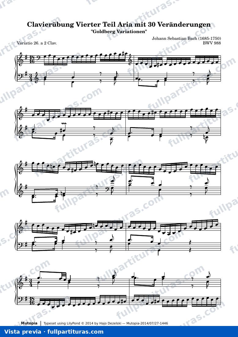 Johann Sebastian Bach - Goldberg Variations BWV 988, Variation 26 — preview
