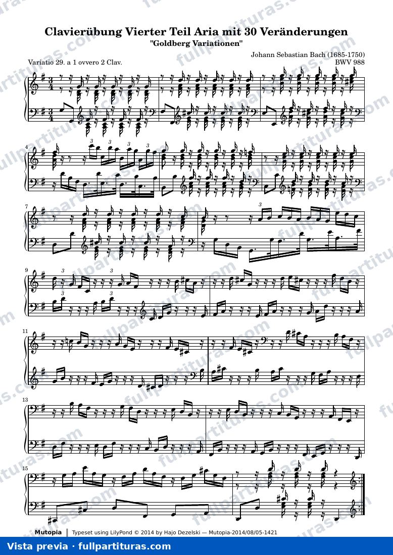 Johann Sebastian Bach - Goldberg Variations BWV 988, Variation 29 — preview