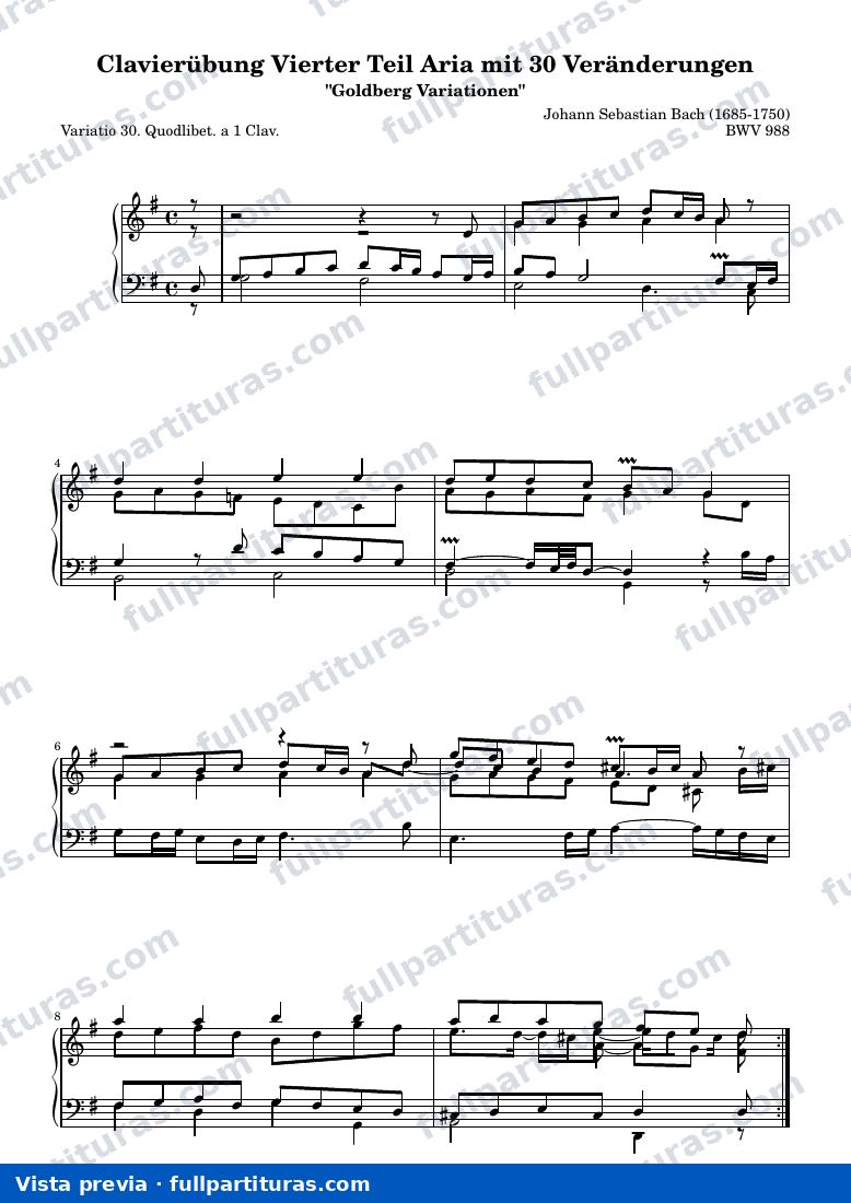 Johann Sebastian Bach - Goldberg Variations, BWV 988, Variation 30 — preview