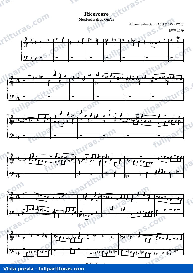 Johann Sebastian Bach - Musicalisches Opfer, Ricercare — preview
