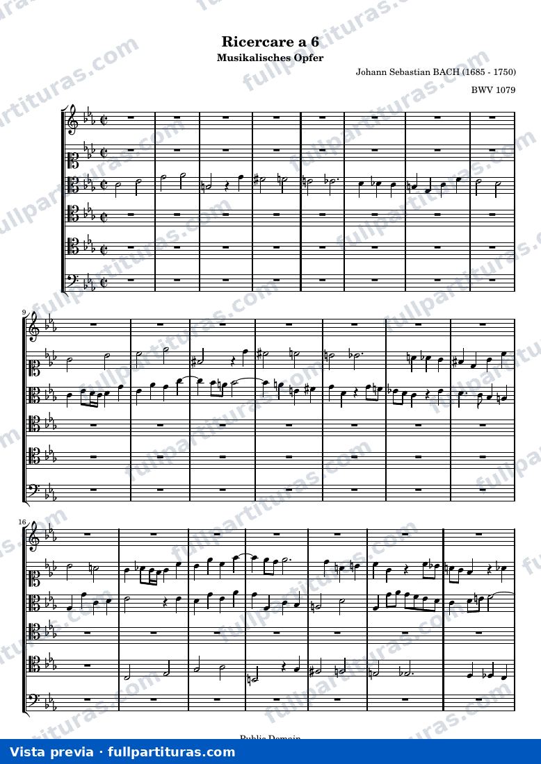 Johann Sebastian Bach - Musikalisches Opfer, Ricercare a 6 — preview