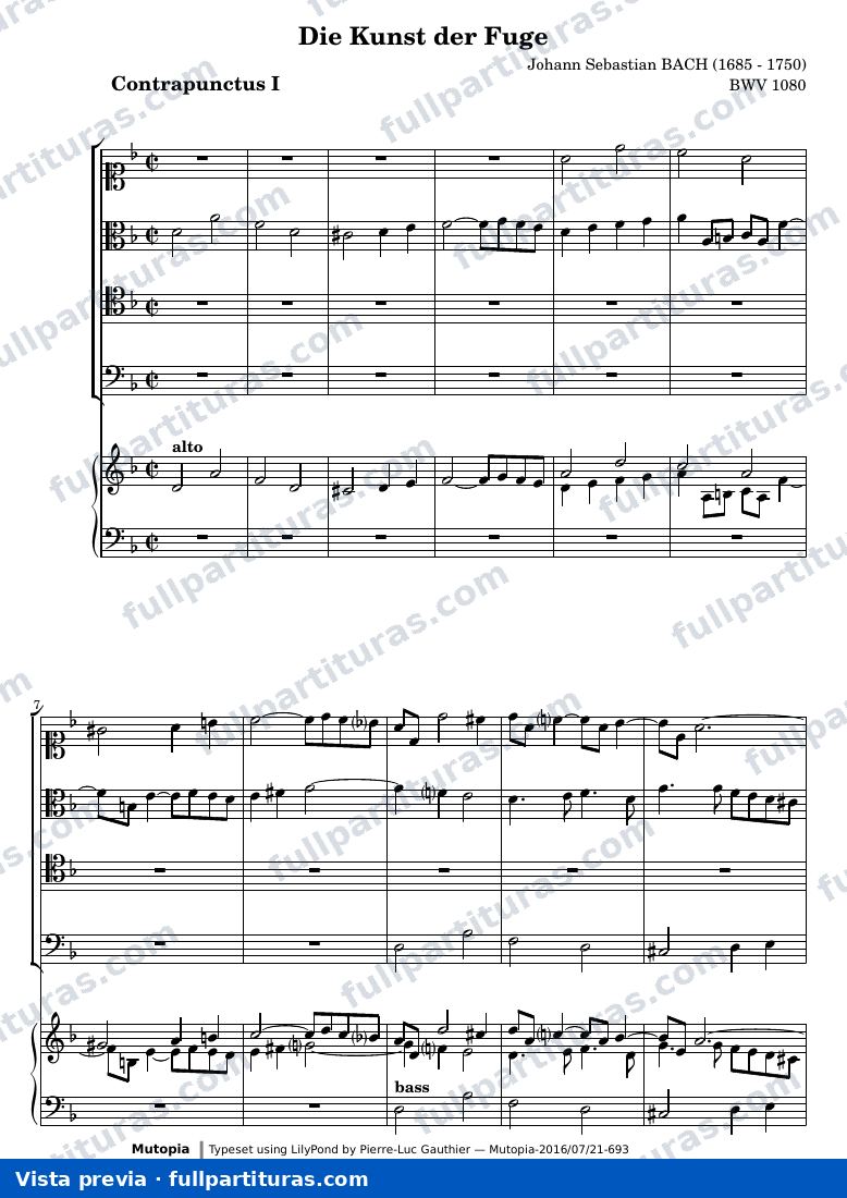 Johann Sebastian Bach - Die Kunst der Fuge, Contrapunctus I — preview
