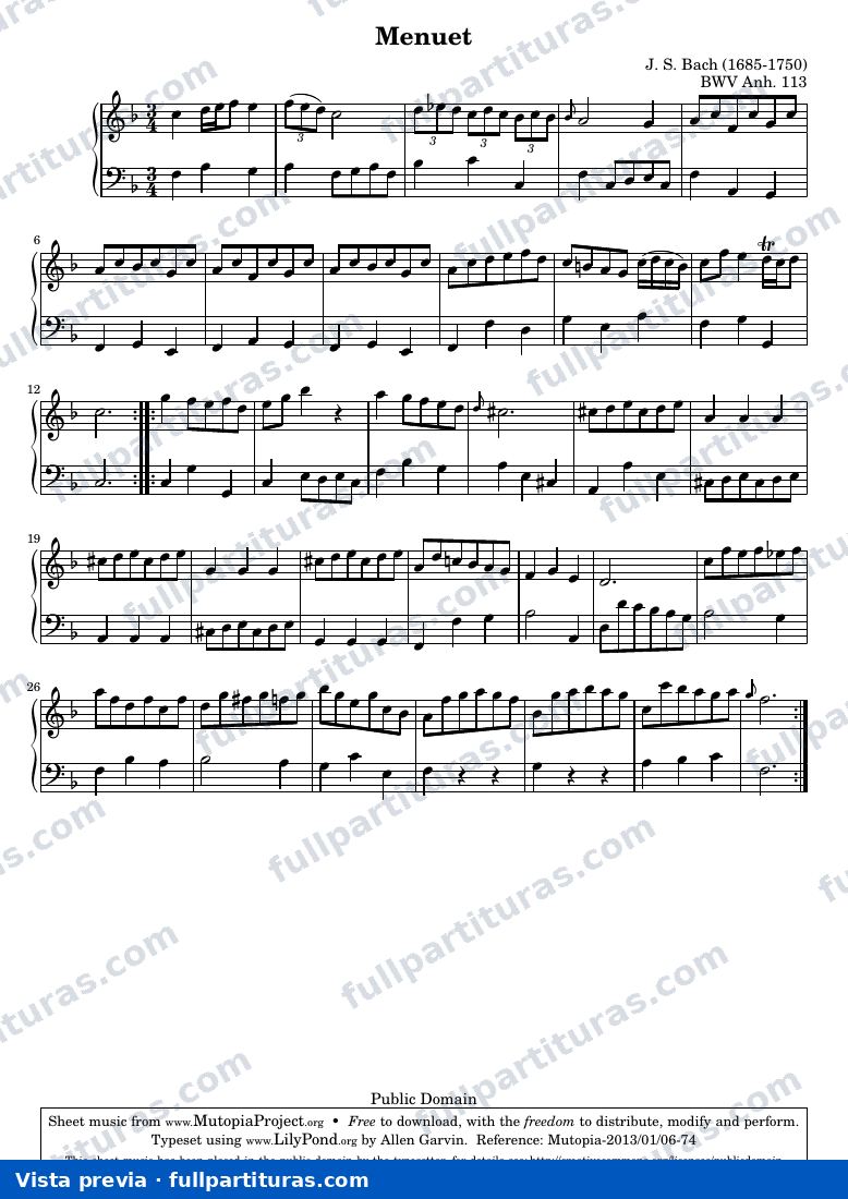 Johann Sebastian Bach - Menuet — preview