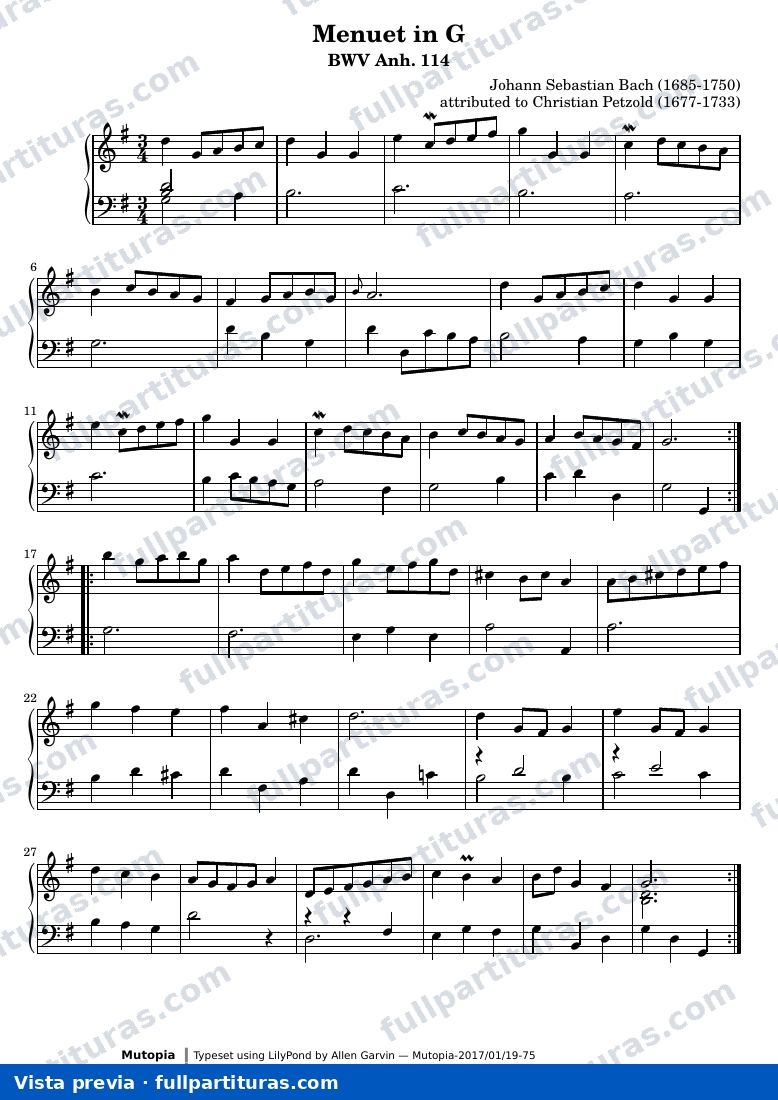 Johann Sebastian Bach - Menuet — preview
