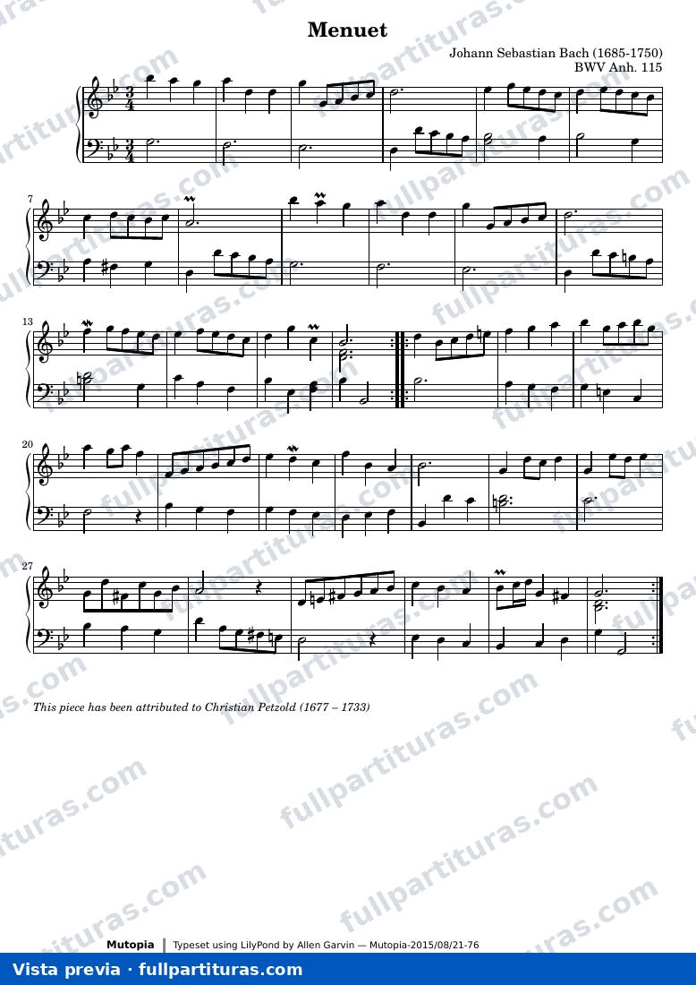 Johann Sebastian Bach - Menuet — preview