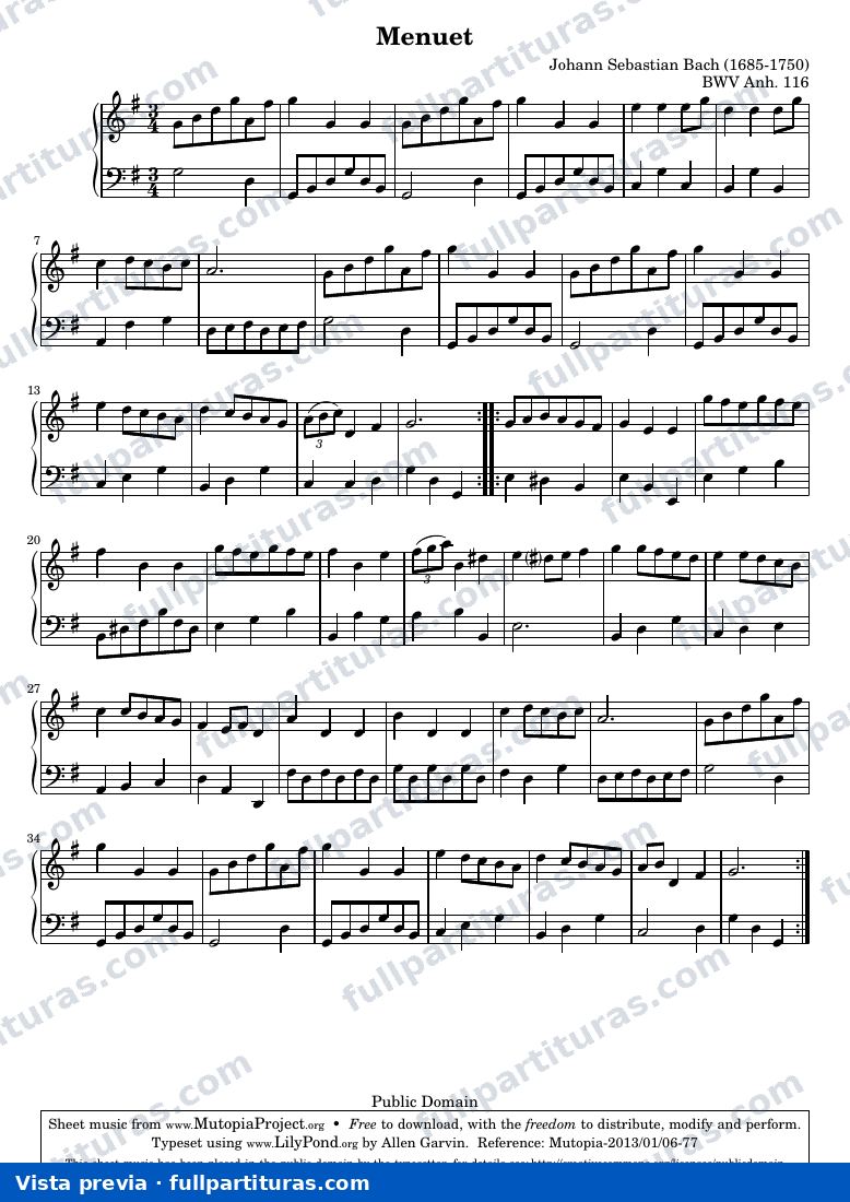 Johann Sebastian Bach - Menuet — preview