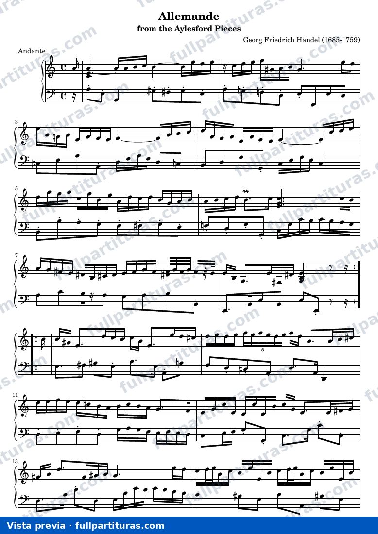 Georg Friedrich Händel - Allemande — preview
