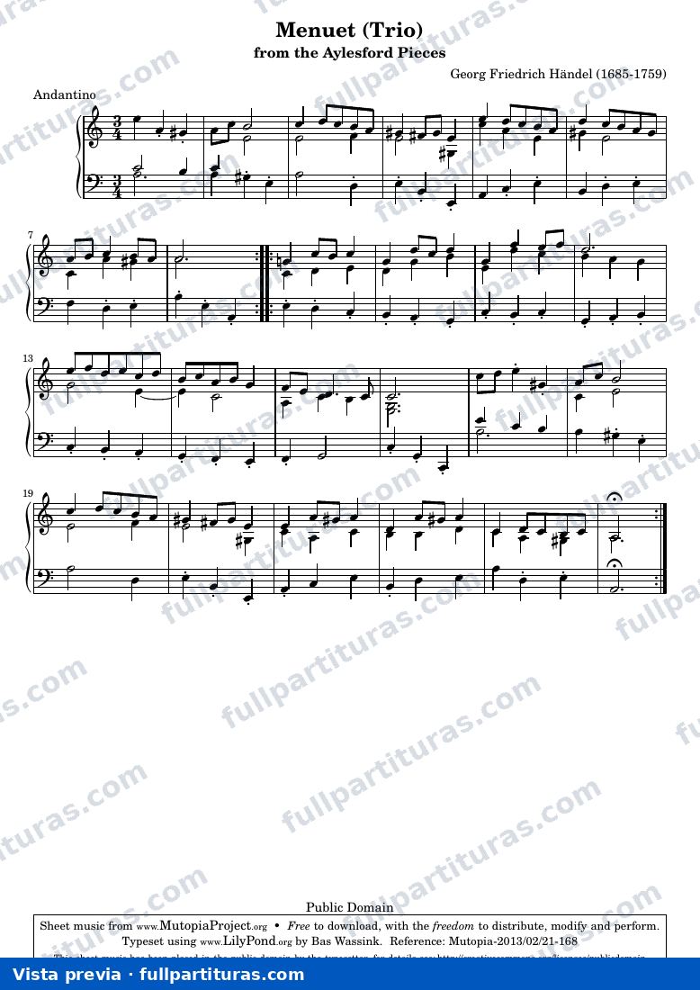 George Frideric Handel - Menuet (Trio) — vista previa