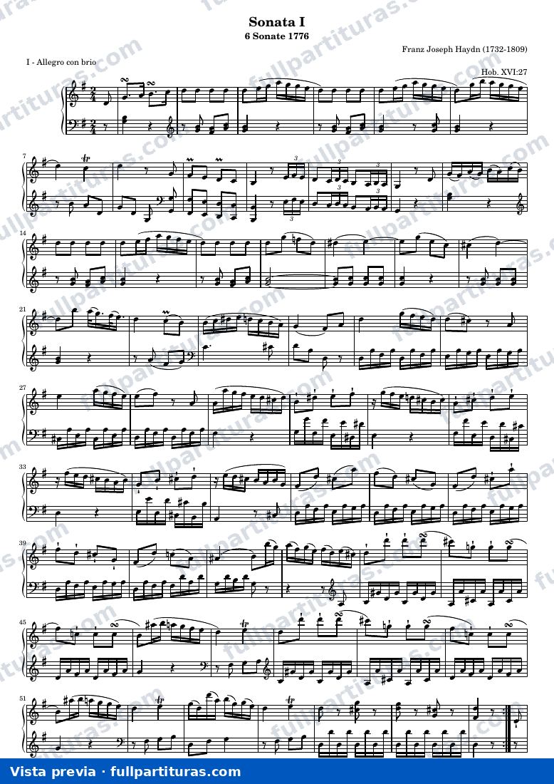 Franz Joseph Haydn - Sonate I, I - Allegro con brio — preview
