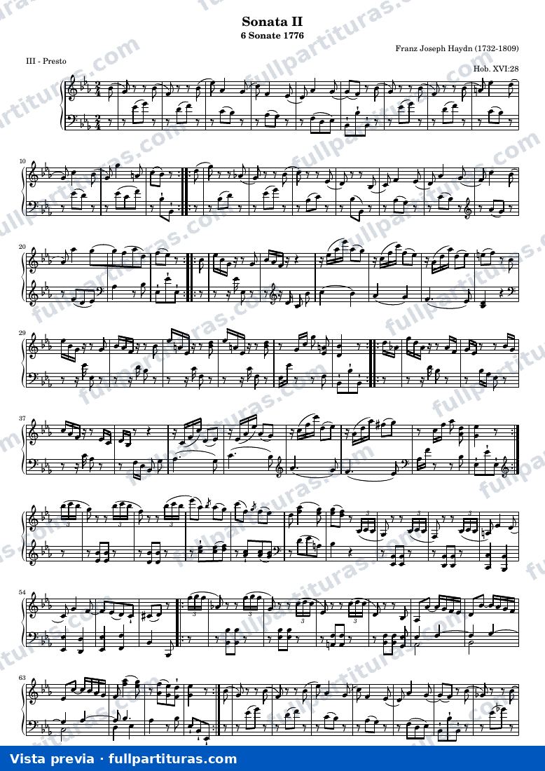Franz Joseph Haydn - Sonate II, III - Presto — preview