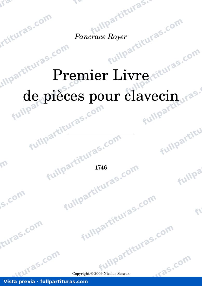 Jean-Noël-Pascal Royer - Premier livre de pièces de clavecin — preview