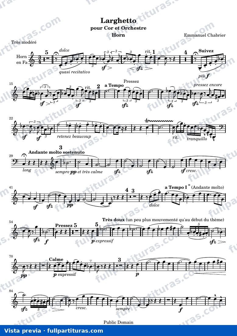 Emmanuel Chabrier - Larghetto for Horn and Orchestra — preview