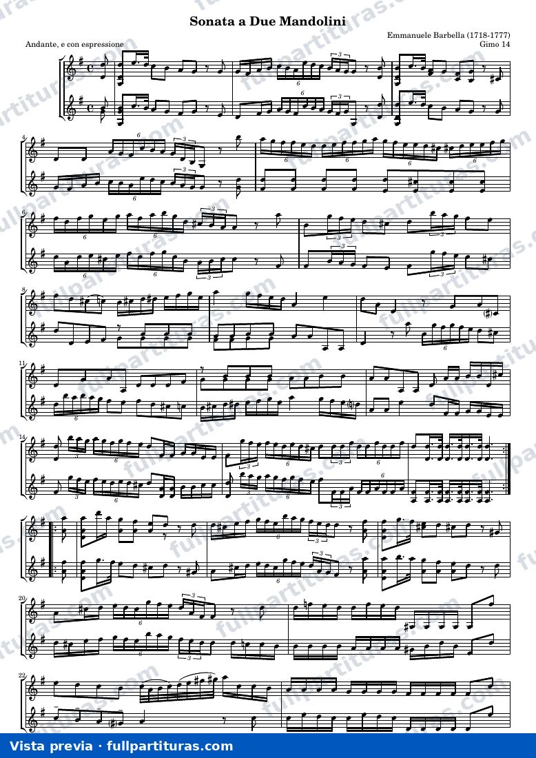 Emanuele Barbella - Sonata a Due Mandolini — preview
