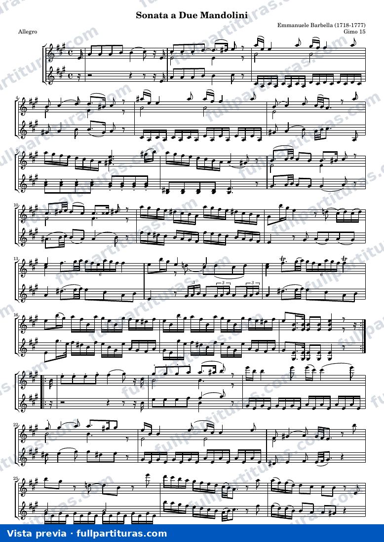 Emanuele Barbella - Sonata a Due Mandolini — preview