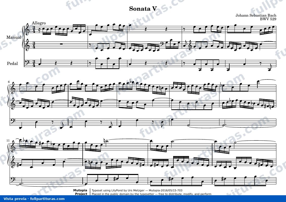 Johann Sebastian Bach - Trio Sonata V in C major BWV 529 — preview