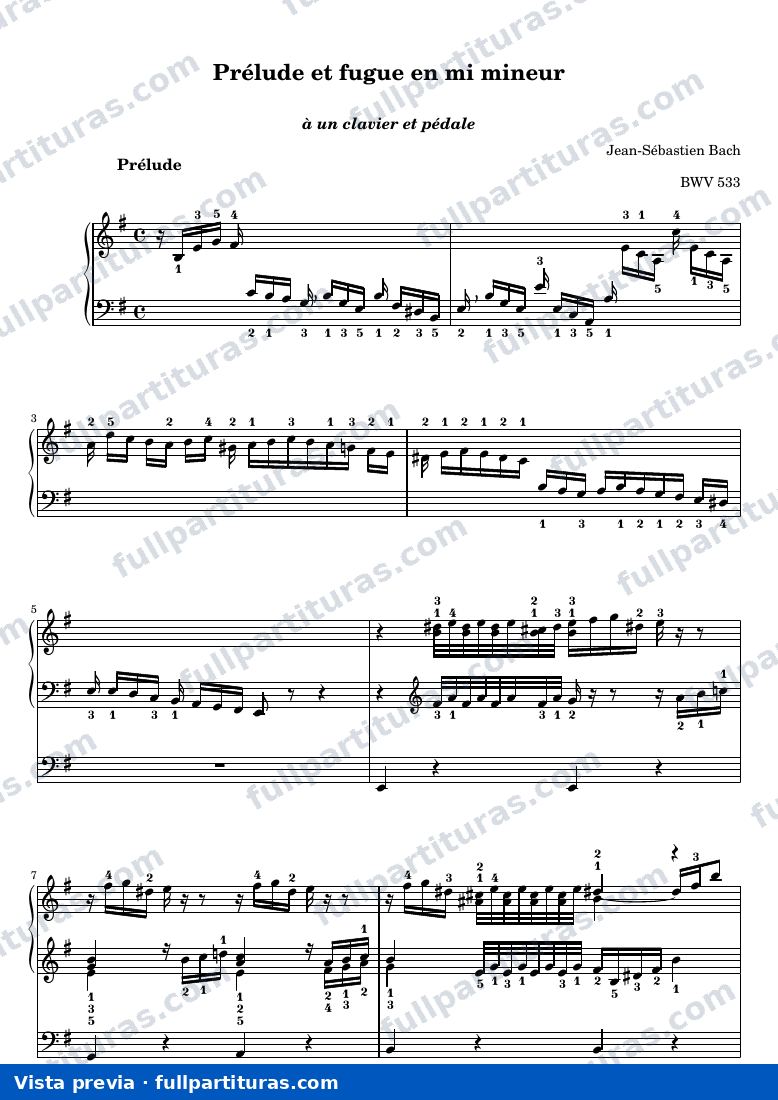 Johann Sebastian Bach - Prélude en mi mineur — preview