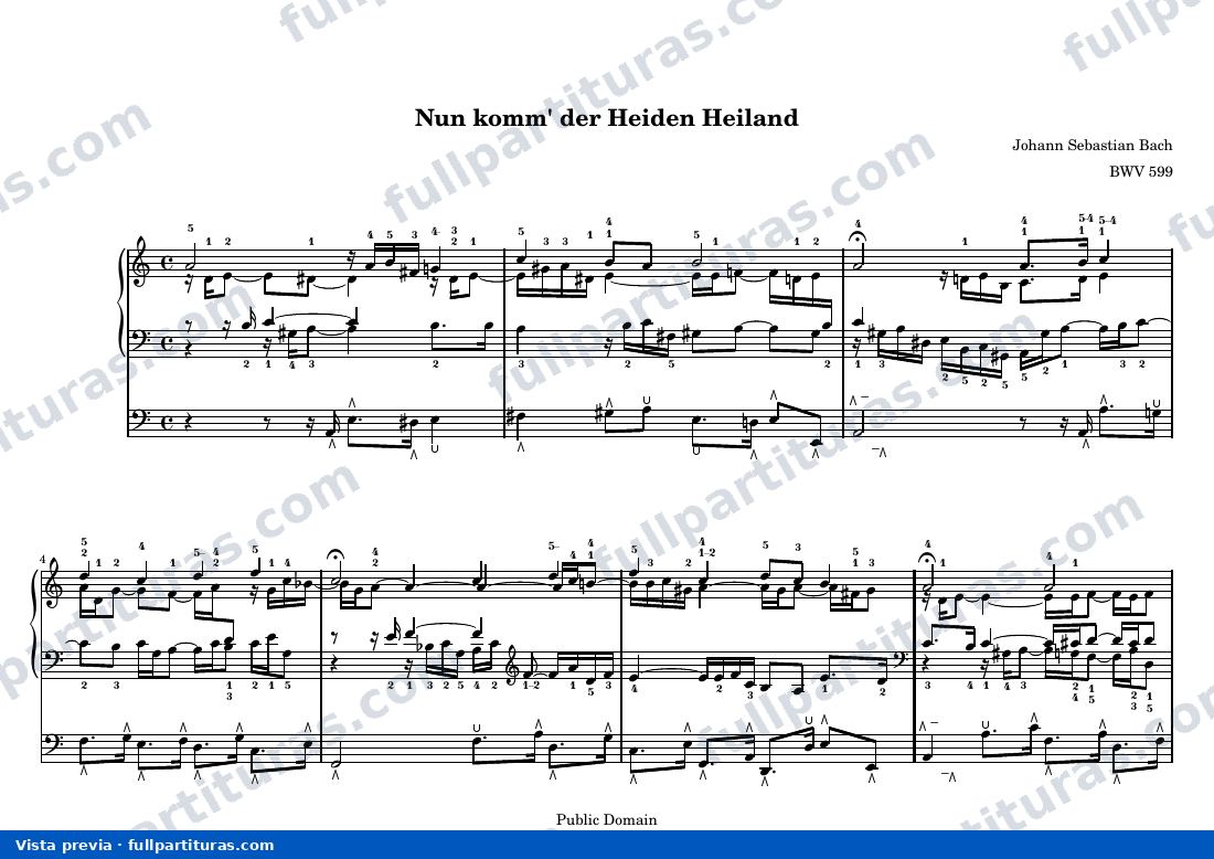 Johann Sebastian Bach - Nun komm' der Heiden Heiland — preview