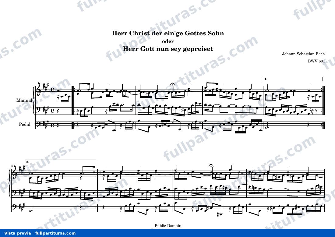 Johann Sebastian Bach - Herr Christ der ein'ge Gottes Sohn — preview