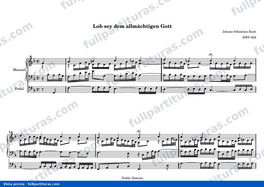 Johann Sebastian Bach - Lob sey dem allmächtigen Gott — preview