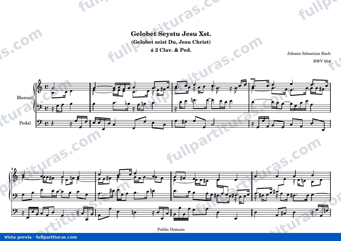Johann Sebastian Bach - Gelobet seist Du, Jesu Christ — preview