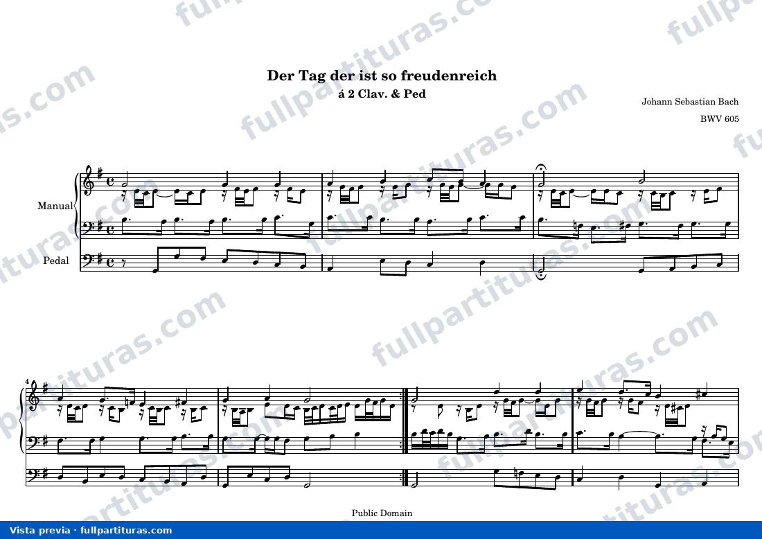 Johann Sebastian Bach - Der Tag der ist so freudenreich — preview