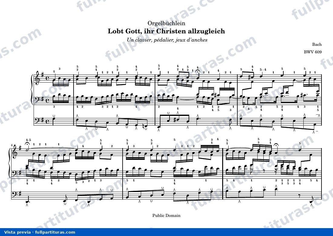 Johann Sebastian Bach - Lobt Gott, ihr Christen allzugleich — preview