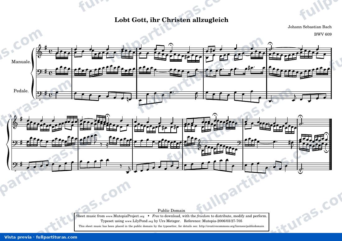 Johann Sebastian Bach - Lobt Gott, ihr Christen allzugleich — preview