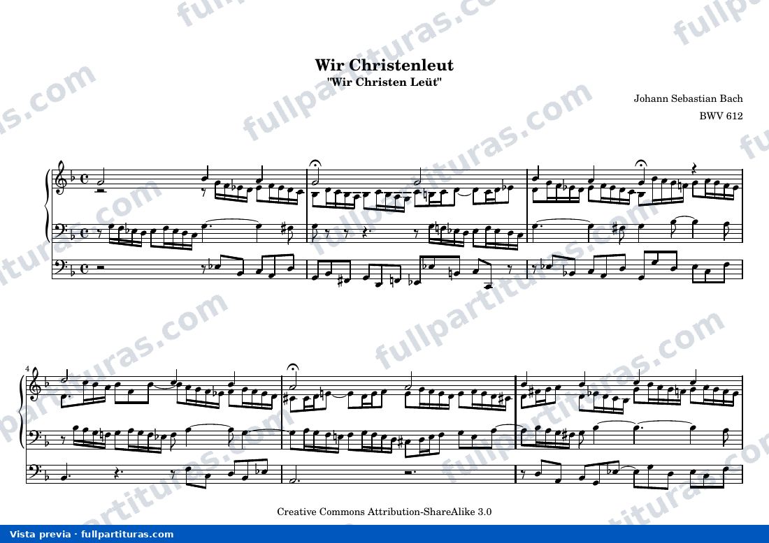 Johann Sebastian Bach - Wir Christenleut — preview