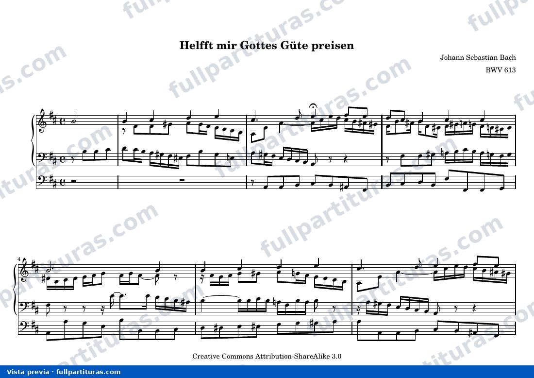Johann Sebastian Bach - Helft mir Gottes Güte preisen — preview