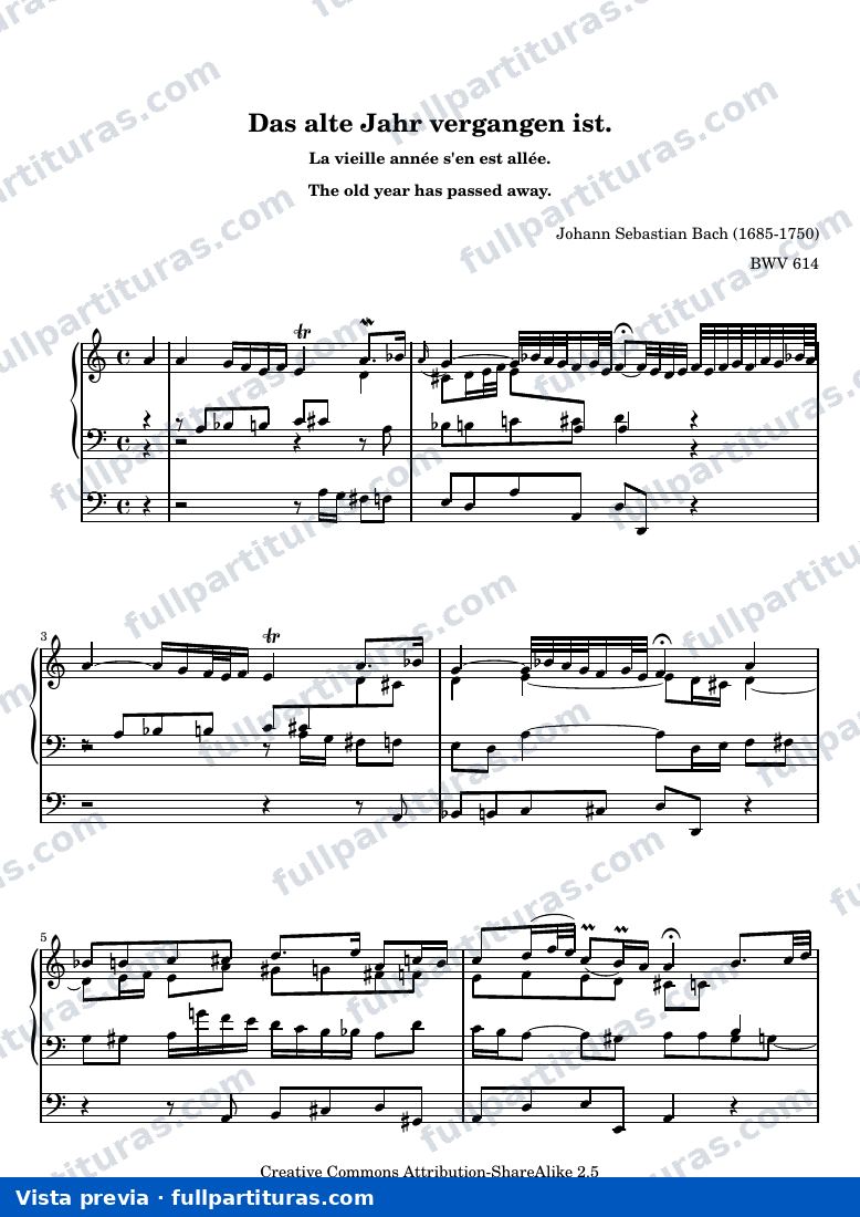 Johann Sebastian Bach - Das alte Jahr vergangen ist — preview