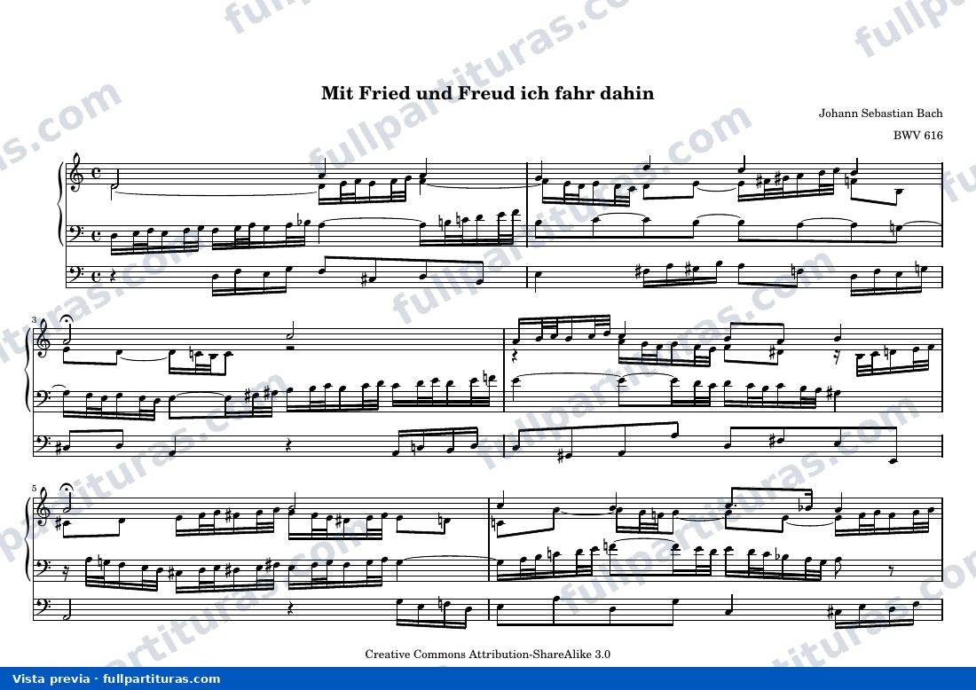Johann Sebastian Bach - Mit Fried und Freud ich fahr dahin — preview