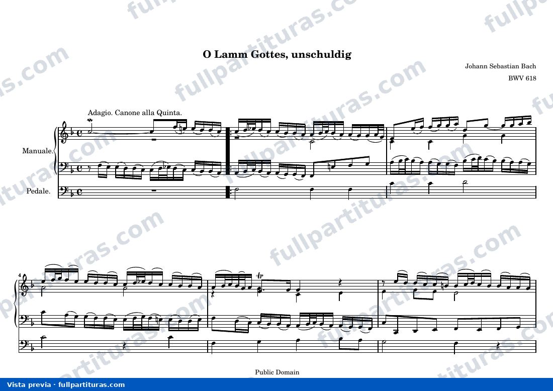 Johann Sebastian Bach - O Lamm Gottes, unschuldig — preview