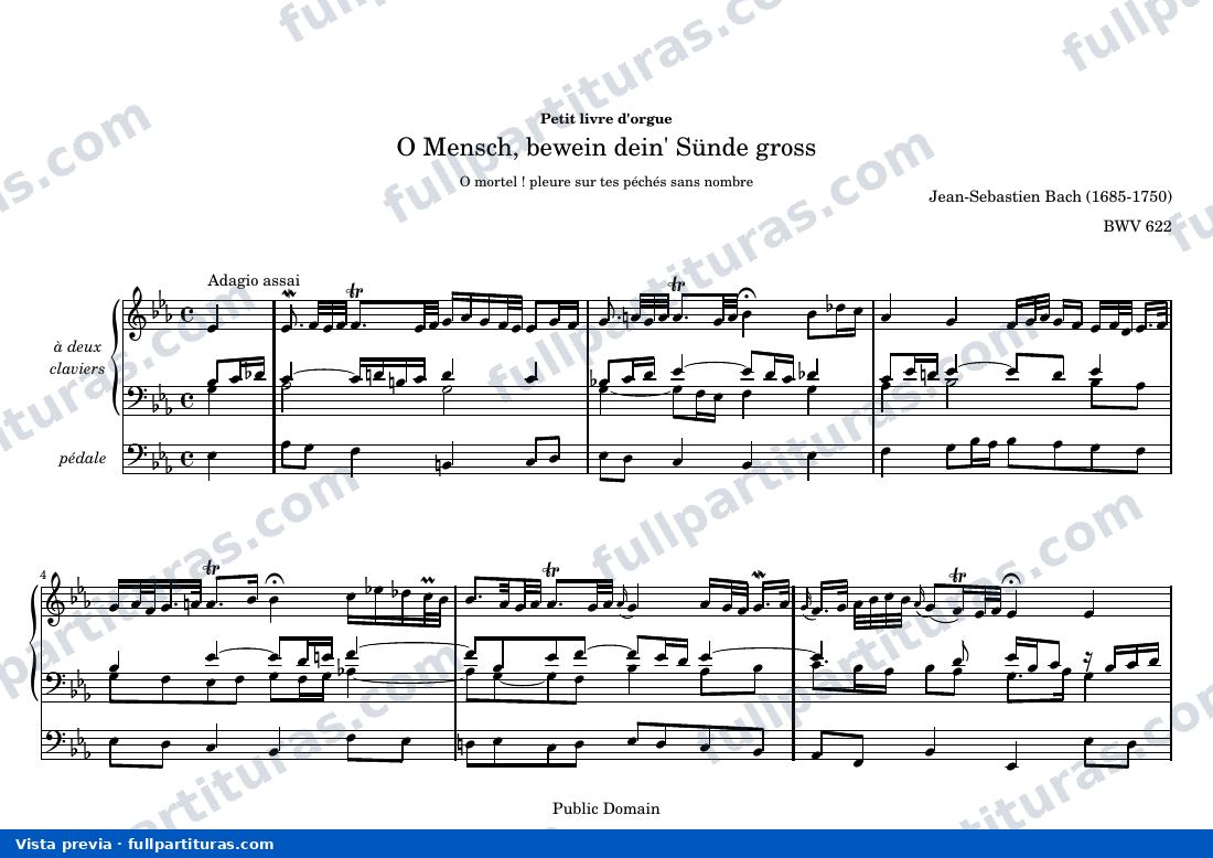 Johann Sebastian Bach - O Mensch, bewein dein' Sünde gross — preview