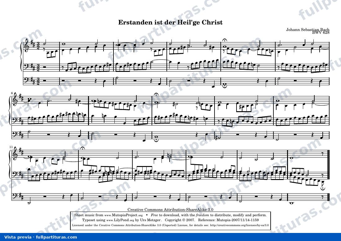 Johann Sebastian Bach - Erstanden ist der Heil'ge Christ — preview