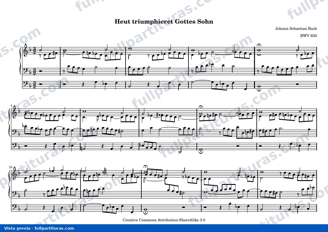 Johann Sebastian Bach - Heut triumphieret Gottes Sohn — preview