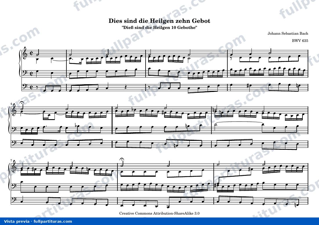 Johann Sebastian Bach - Dies sind die Heilgen zehn Gebot — preview