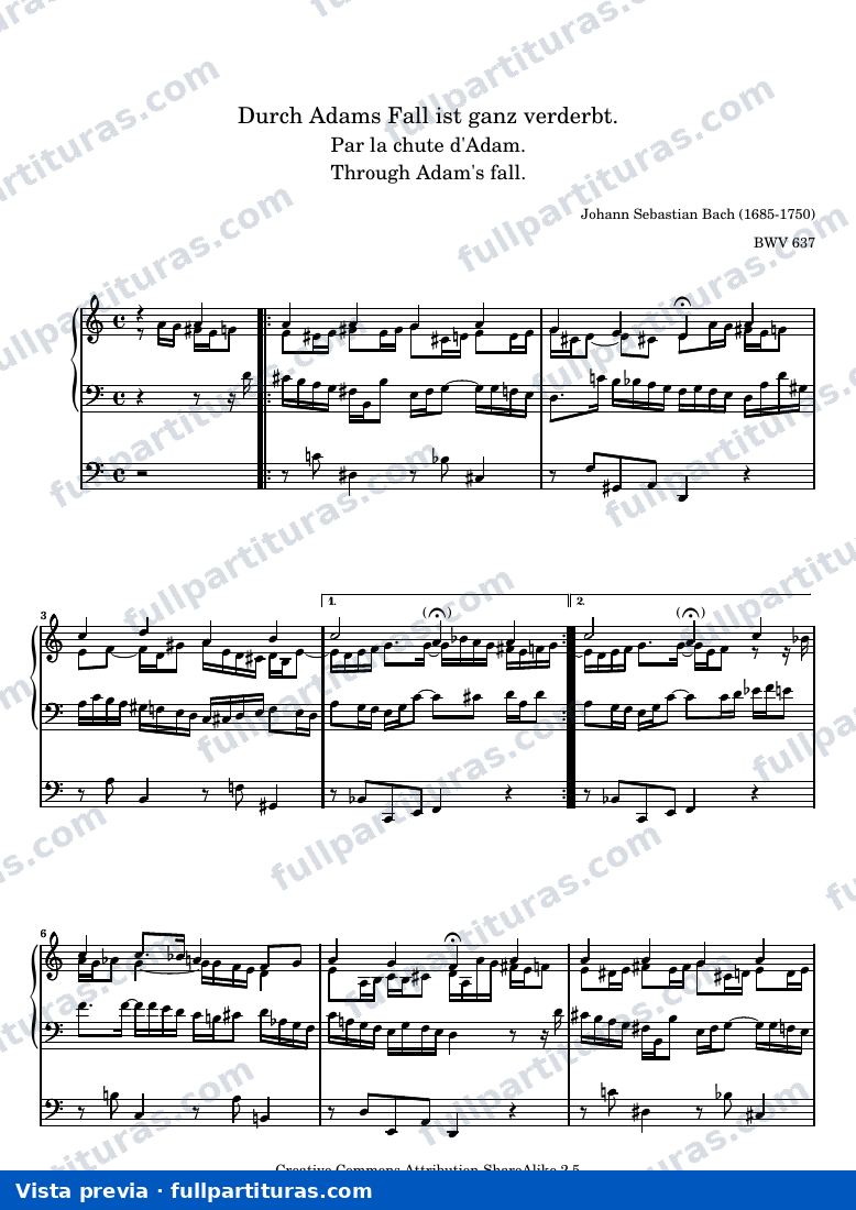 Johann Sebastian Bach - Durch Adams Fall ist ganz verderbt — preview