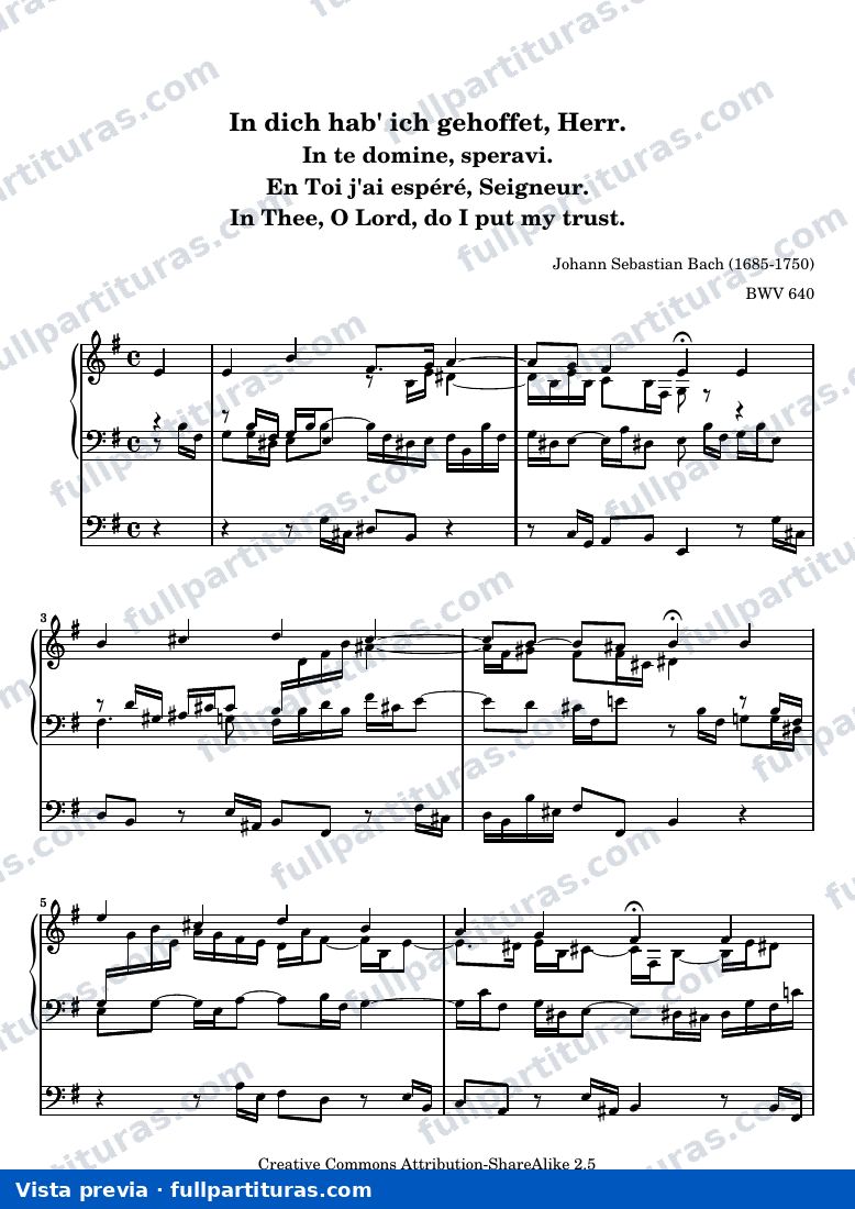 Johann Sebastian Bach - In dich hab' ich gehoffet, Herr — preview
